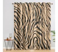 Genérico Cortinas Salon Estampado de Cebra, 140x200 cm 2 Piezas - Cortinas Dormitorio Opacas Piel de Animal Salvaje Ventana Decoracion Habitacion, con Ojales, Blackout Curtains L&M124