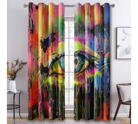 Genérico Cortinas Salon Grafiti Colorido, Cortinas Opacas Aislantes Termicas 2 Piezas, 140An x 200Al cm, Arte Callejero Cortina Estampada para Dormitorio Cocina Decoración B-K31