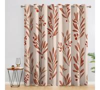 Genérico Cortinas Salon Hoja Campestre, 117x137 cm 2 Piezas - Cortinas Dormitorio Opacas Hojas Botánicas Naturaleza Ventana Decoracion Habitacion, con Ojales, Blackout Curtains LD#152