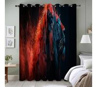 Genérico Cortinas Salon Llama Cortina Ventana LeóN Cortinas Termicas Aislantes Frio y Calor con Ojales Cortina Opaca Infantil 2 Piezas x 140 x 280cm(An x Al) YI2838