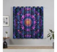 Genérico Cortinas Salon Mandalas Psicodélicos, Cortinas Dormitorio Floral Bohemio Hippie Decoracion Habitacion Ventana, Termicas Aislantes, con Anillas, 75x166 2 Piezas (An X Al) Q-D23