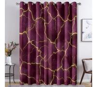 Genérico Cortinas Salon Mármol Morado, Cortina Arte Fluido Abstract Moderno para Dormitorio Decoracion Habitacion, Cortinas Termicas Blackout 140An X 160Al cm 2 Paneles X&-45