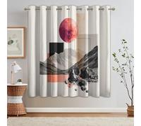 Genérico Cortinas Salon Moderno Abstracto Arte, 140x240 cm 2 Piezas - Cortinas Dormitorio Opacas Boho Montaña Luna Ventana Decoracion Habitacion, con Ojales, Blackout Curtains L&S207