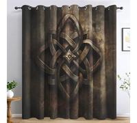 Genérico Cortinas Salon Nudo Celta, Cortinas Dormitorio Opacas Mitología Nórdica Vikinga Decoracion Habitacion, con Ojales, Termica Blackout Curtains 140x240 cm 2 Piezas (An x Al) E-D23