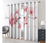 Genérico Cortinas Salon Rosa Sakura, 140x200 cm 2 Piezas - Cortinas Dormitorio Opacas Bonito Floral Japonés Ventana Decoracion Habitacion, con Ojales, Blackout Curtains MZ&172