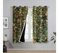 Genérico Cortinas Salon William Morris, Cortinas Dormitorio Pájaro Floral Ladrón de Fresas Decoracion Habitacion Ventana, Termicas Aislantes, con Anillas, 117x183 2 Piezas (An X Al) L-C&37