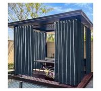 Genérico Cortinas Traslúcidas Exteriores Textura Lino Velo Ligero con Ojales Y Lazos Ideales For Pérgola Gazebo Porche Balcón Jardín Filtro Solar Y Privacidad(Gray,51 * 84in)