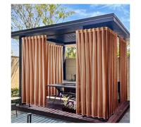 Genérico Cortinas Traslúcidas Exteriores Textura Lino Velo Ligero con Ojales Y Lazos Ideales For Pérgola Gazebo Porche Balcón Jardín Filtro Solar Y Privacidad(Caqui,51 * 104in)