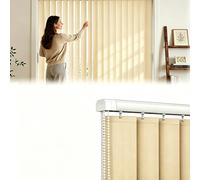 Genérico Cortinas Verticales 50% Blackout para Divisor de Ambientes, Cortina para Ventana Grande Puerta Patio, Fácil Instalación Panel de Tela con Carril 60 90 140 180 200 240 cm(Beige,170cmWx300cm)