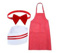 Genérico Cosplay Costume with Hat and Red Bow Ties - Movie Theater Costume | 1950s Adjustable Red White Striped Bib,for Role Play Theater Performance Birthday Celebration Party Holiday Stage Show