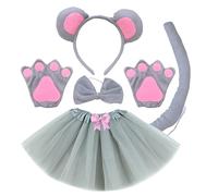 Genérico Cosplay Party Costumes | Cosplay Prop Accessory Set for Halloween Costumes | Kids Costume Set with Costume Accessories, Tutu Skirt, Tail Prop, Ear Headband & Bowtie