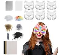 Genérico Costume Accessories Set, Mask Making Kit, 7.48x6.69 Inches, Includes Mesh and Felt Sheets, Customizable Design, White Cat Mask for Party Cosplay Masquerade Women Men