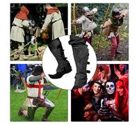 Genérico Costume Boot Covers - Adjustable Knight Boot Covers | Costume Apparel for Cosplay, Gothic Party, Renaissance, Halloween, Autumn Festival, Stage Performance, Photo, Holiday Dress Up