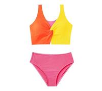 Genérico Costume da bagno da Ragazza a blocchi di Colore in 1 Pezzo. Carino Costume da bagno (11-12 Years)