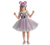 Genérico Costume de koala pour filles, tenue d'Halloween, cosplay, tutu, tenue de scène, mignon, pour enfants de 1 à 12 ans (Grey, 9-10 Years)