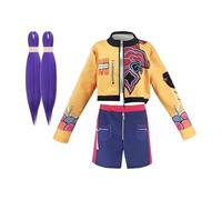 Genérico Costume Demons Hunters Cosplay | Rumii Anime Character Halloween Cosplay Dress Up Crop Top & Skirt & Wig,Outfit Uniform For Halloween Parties Accessories