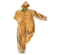 Genérico Costume Pan Di Per Bambini - Tuta Con Cappuccio Per Recita Di Natale E Carnevale | Vestito Maschera Gingerbread Leggero E Traspirante (3-12 Anni)