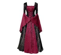 Genérico Costume pour cosplay, robe de soirée d'Halloween, robe de cour antique, tenue bandage Disfraz Medieval Hombre (Red, XXXXXL)