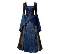 Genérico Costume pour cosplay, robe de soirée d'Halloween, robe de cour antique, tenue bandage Disfraz Medieval Hombre (Blue, XL)
