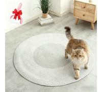 Genérico Cotton Rope Area Carpet for Cats, Washable Round Retro Reversible Woven Scratch Wear-Resistant Rug, Premium Soft Stylish Tassel Scratching Mat Home Accent, Easy Clean, Multiple Sizes