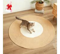 Genérico Cotton Rope Area Carpet for Cats, Washable Round Retro Reversible Woven Scratch Wear-Resistant Rug, Premium Soft Stylish Tassel Scratching Mat Home Accent, Easy Clean, Multiple Sizes