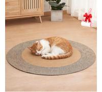 Genérico Cotton Rope Area Carpet for Cats, Washable Round Retro Reversible Woven Scratch Wear-Resistant Rug, Premium Soft Stylish Tassel Scratching Mat Home Accent, Easy Clean, Multiple Sizes