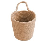 Genérico Cotton Rope Storage Basket - Hand-Woven Wall Organizer Basket | Wall Baskèt With Handle | Large Capacity Storage Bucket, Key And Wallet Holder, For Kitchen Bathroom Living Room (14x14cm)