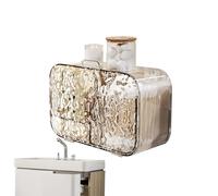 Genérico Cotton Swab Holder - 328g PET Fashionable Translucent Lipstick Holdder | No Drill Vanity Storage Canister Holder, 2 Compartments Cotton Swab Rack For Living Room, Bathroom