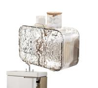 Genérico Cotton Swab Holder - 328g PET Fashionable Translucent Lipstick Holdder | No Drill Vanity Storage Canister Holder, 2 Compartments Cotton Swab Rack For Living Room, Bathroom