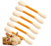 Genérico Cotton Swabs Cat Toys - 6-Piece Felt Teething Catnip Toys | Interactive Cat Enrichment for Indoor, Outdoor Play, Training, Exercise, Entertainment, Park, Home Fun for Kittens and Cats