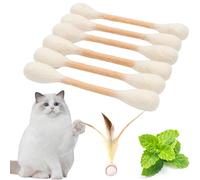 Genérico Cotton Swabs Cat Toys with Catnip, 6 PK Giant Kitten Chew Sticks For Indoor Boredom, Interactive Felt Kitty Kicker Dental Teething Ropes, Durable Cute Cat Toys for Chew (White)