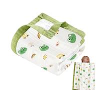 Genérico Cotton Throw Blanket, Gauze Bedtime Cover, 43x43 Inches Naptime Wrap with Feature, Breathable Blanket, Playtime Supplies with Patterned Build, Daycare Gear for Kids and Nursery