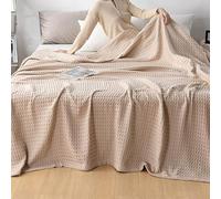 Genérico Cotton Waffle Weave Towels Muslin Blanket,Soft Breathable Lightweight Bed Throw Blankets,King Size Throw Blanket For Bed with Textured Design For Summer Spring