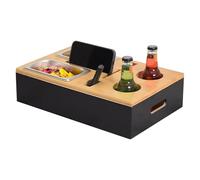 Genérico Couch Cup Holder Tray, Wood Beverage Organizer, Snack and Remote with Sturdy Construction, Tray with Compact Design, Sturdy Convenience System, Easy Serve Solution for Food Coffee Beer