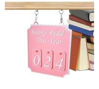 Genérico Counter Bookish Decor - Decorative Sign Book Nook Decor | Hanging Bookshelf Counter | Books Read This Year Counter Up To 999 Modern Ornament For Men Study Reader Library Books Lovers