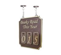 Genérico Counter Bookish Decor - Decorative Sign Book Nook Decor | Hanging Bookshelf Counter | Books Read This Year Counter Up To 999 Modern Ornament For Men Study Reader Library Books Lovers