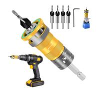 Genérico Countersink Drill Bit Set - 7 Piece Adjustable Depth Stop - Quick Change Drilling Tool Kit - for Wood MDF Plywood Aluminum Non-Ferrous Metals