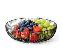 Genérico Countertop Fruit Bowl | Kitchen Storage Organizer Tray | Wire Basket | For Home, Kitchen, Fruits, Vegetables, Snacks, Bread, Treats, Candies, Thanksgiving, Christmas, Easter