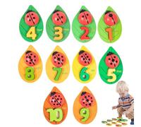 Genérico Counting Ladybugs - Wooden Counting Toy, Math Learning Set | Fine Motor Skill Preschool Educational Game, Stem Wood Sorting Toy For Countings Ability & Color Recognition
