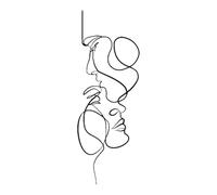 Genérico Couple Face Decor, Metal Abstract Man and Woman Wall Art, Single Line Drawing for Home, Female Wall Art, Walls Decor for Living Room