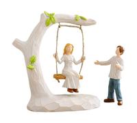Genérico Couple Figurine Swing - Elegant Decorative Sculpture, Artistic Resin Ornament for Romantic Home Accent Display, Tabletop Bedroom, Office, Shelf Styling and Gift Giving Occasions