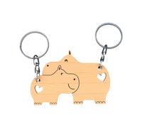 Genérico Couple Keychain - Valentine's Day Charm | Wooden Pendant for Holiday Present, Realistic Keychain with Keyring, Charm Accessory for Couples, Handbag Chain for Bag Decoration