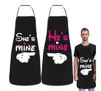 Genérico Couples Aprons - 2 Pcs Mr & Mrs Couple Aprons Set, Adjustable Bib Apron With 2 Pockets, Resistant Cooking Kitchen Apron,Personalised Unisex Kitchen Apronn For Home Kitchens,Restaurant,Coffee