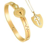 Genérico Couples Bracelets - Heart Projection Relationship Wristband | Stainless Steel Material With Romantic Design, Heart Wristband For Wedding Dating Formal Party Gathering