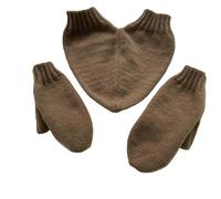 Genérico Couples Hand Holding Heart Mittens Set - Winter Naughty Mittens for Couples, Cozy Knit Matching Winter Gloves (Brown)