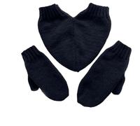 Genérico Couples Hand Holding Heart Mittens Set - Winter Naughty Mittens for Couples, Cozy Knit Matching Winter Gloves (Black)