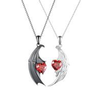 Genérico Couples Matching Necklaces,Black And White Wings Relationship