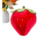 Genérico Coussin Peluche Fraise - Rembourré Extra Doux 30 cm, Coussin Texturé Réaliste, Accessoire Déco Confortable, Cadeau Filles Garçons | Canapé Maison Idée Cadeau Noël Chaussette