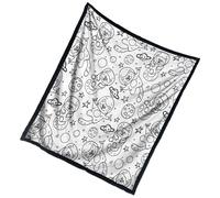 Genérico Couverture à Colorier - 150x127 cm Créative Confortable et Douce | Couverture DIY en Tissu à Dessiner | Décoration Intérieure Activité Familiale pour Vacances Saint-Valentin Anniversaire