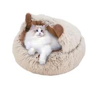 Genérico Covered Cat Bed - 15.75 Inch Cat Bed | Short Plush PP Cotton Beds - Warm Covered Pet Beds with Anti Slip Base Sleeping Nest For Cats Small Dogs Indoor Winter Comfort